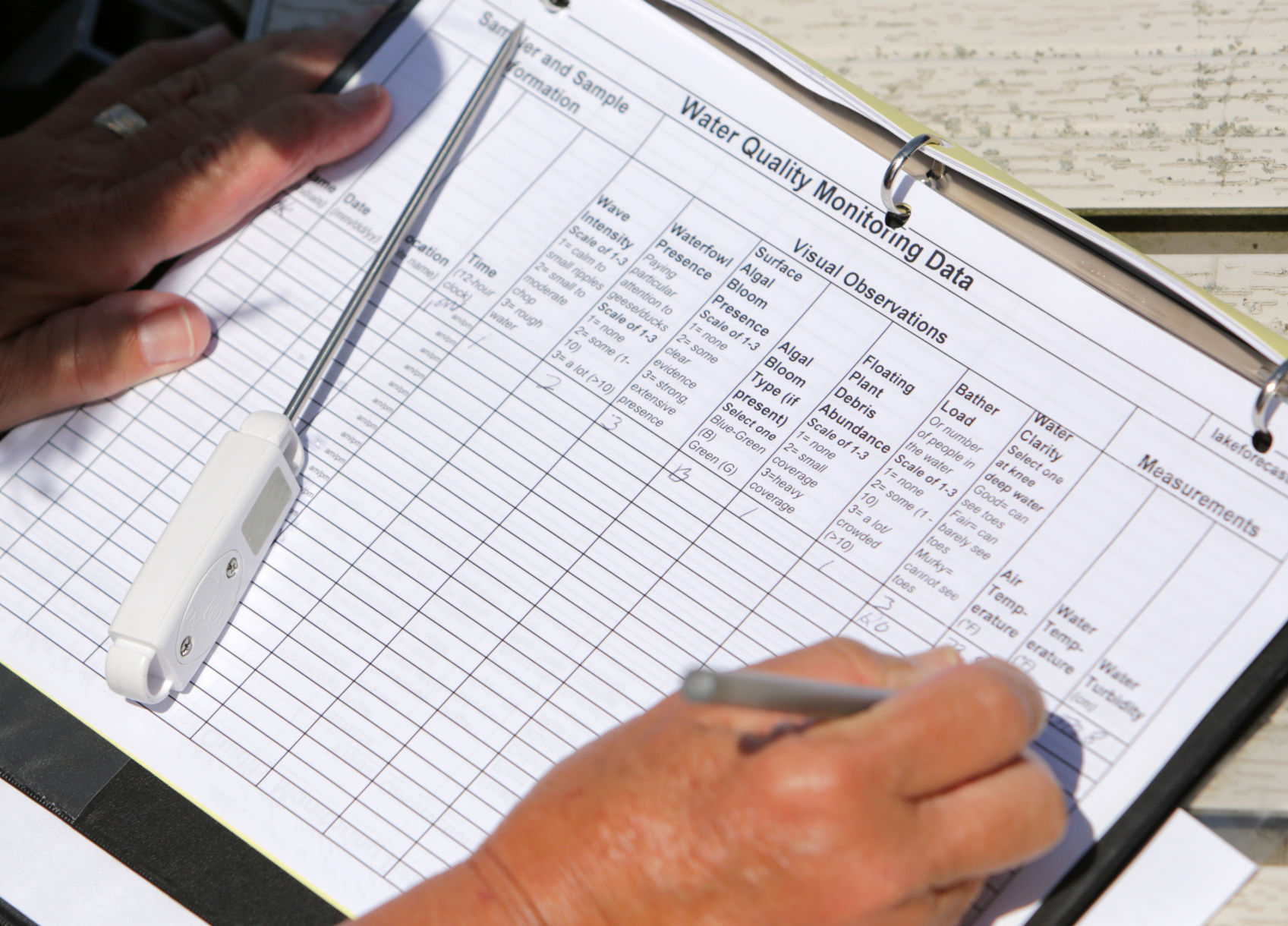 Lake quality monitor checklist